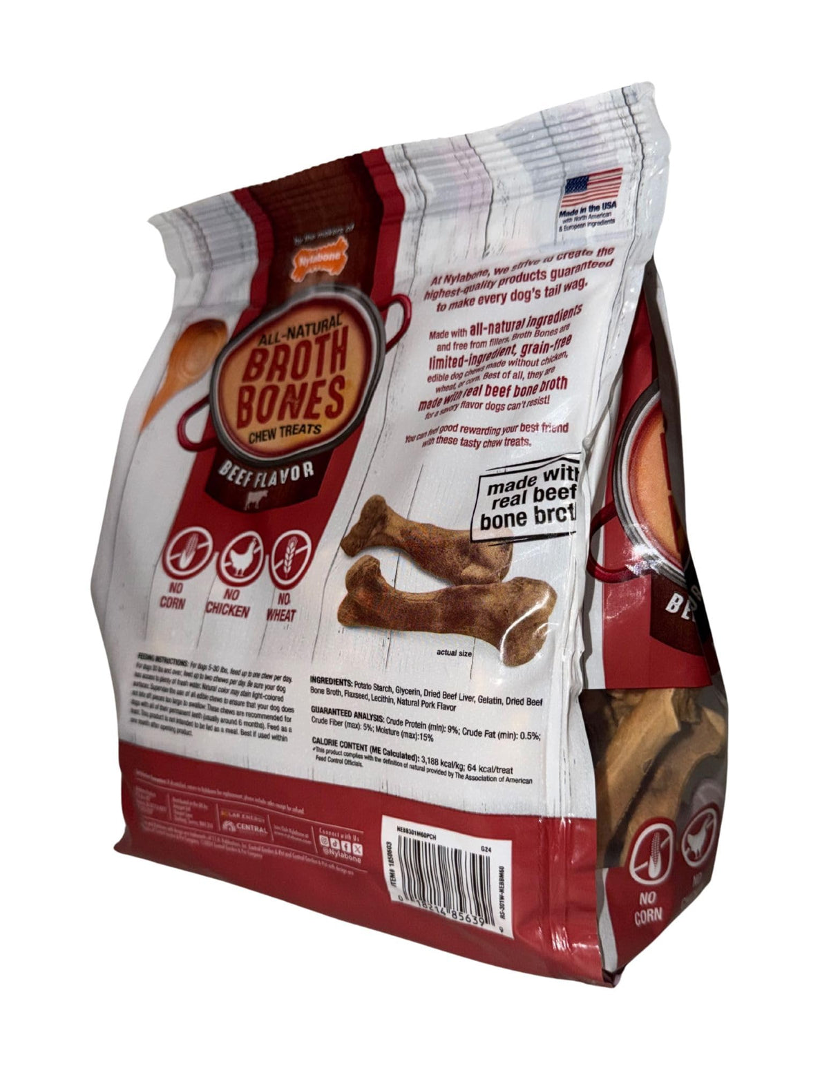 Beef Broth Bones Dog Treats 60 Count 2.6 Lb T93932