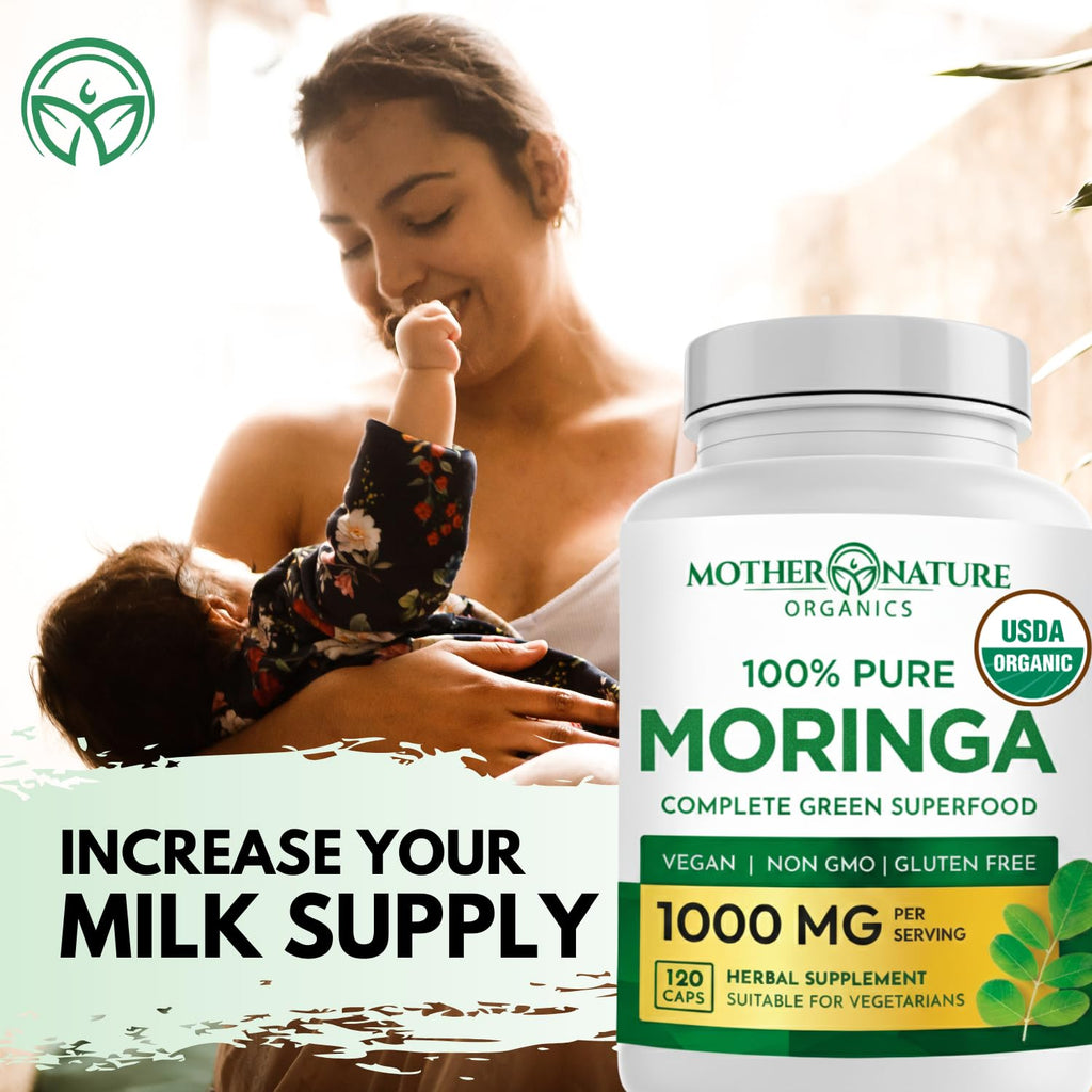 Organic Moringa Leaf Capsules 1000mg 120 Ct X2539