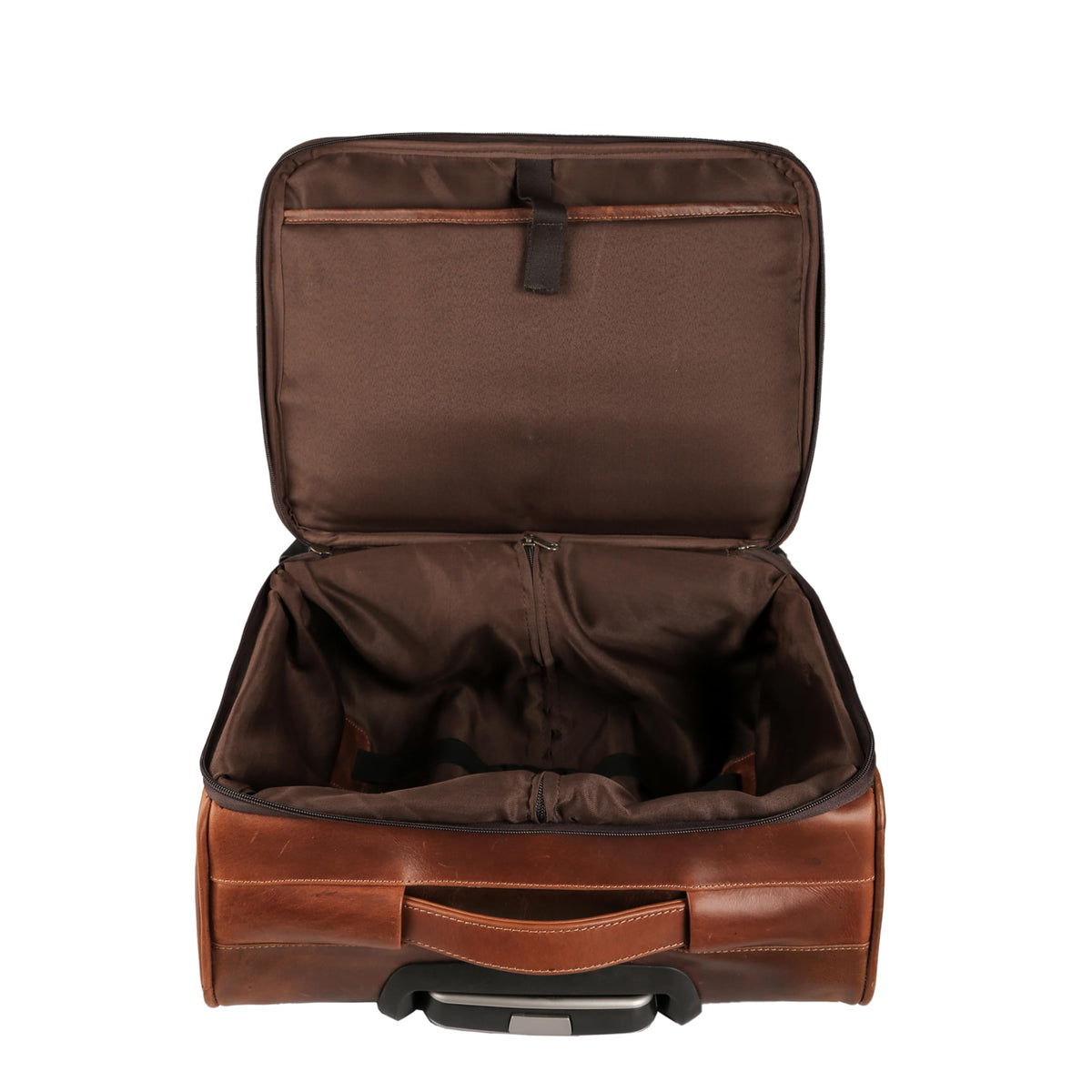 Leather Rolling Briefcase with Trolley Handle K724789