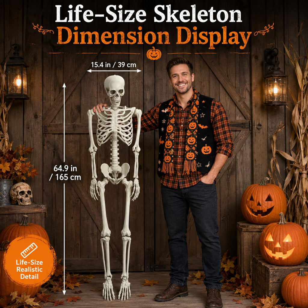 Life Size Poseable Skeleton with Movable Joints B23232