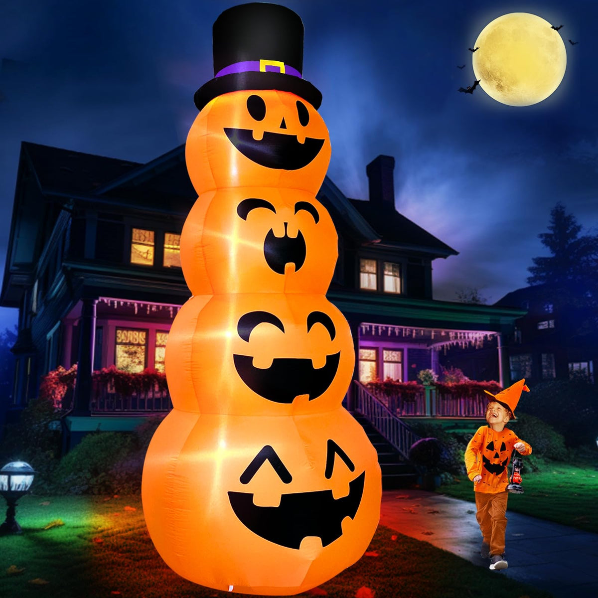12FT Giant Witch Pumpkin Halloween Inflatables H69402