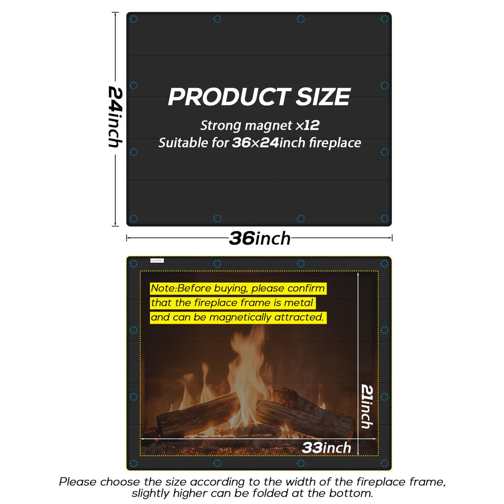 Magnetic Fireplace Cover 36x24 Inch U64549