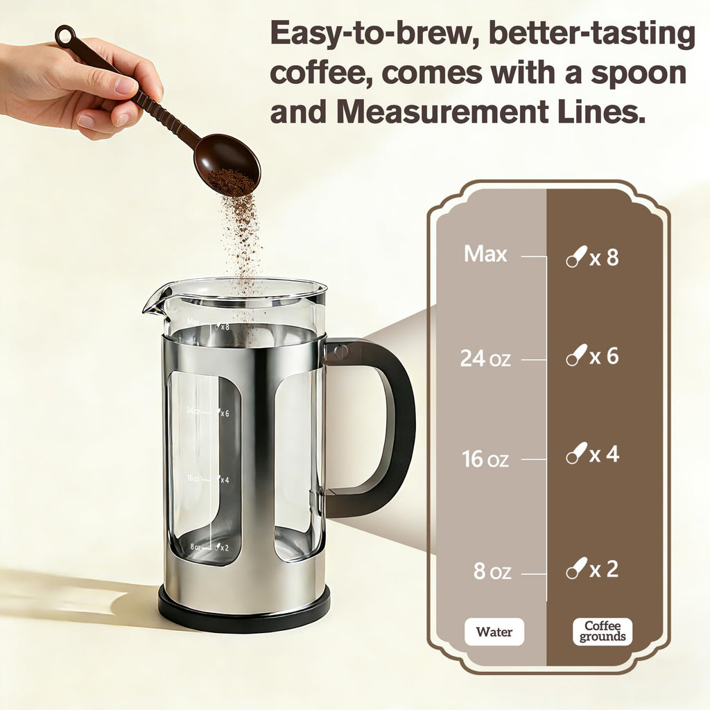 34oz Heat Resistant Glass Stainless Steel French Press Coffee Maker X60283