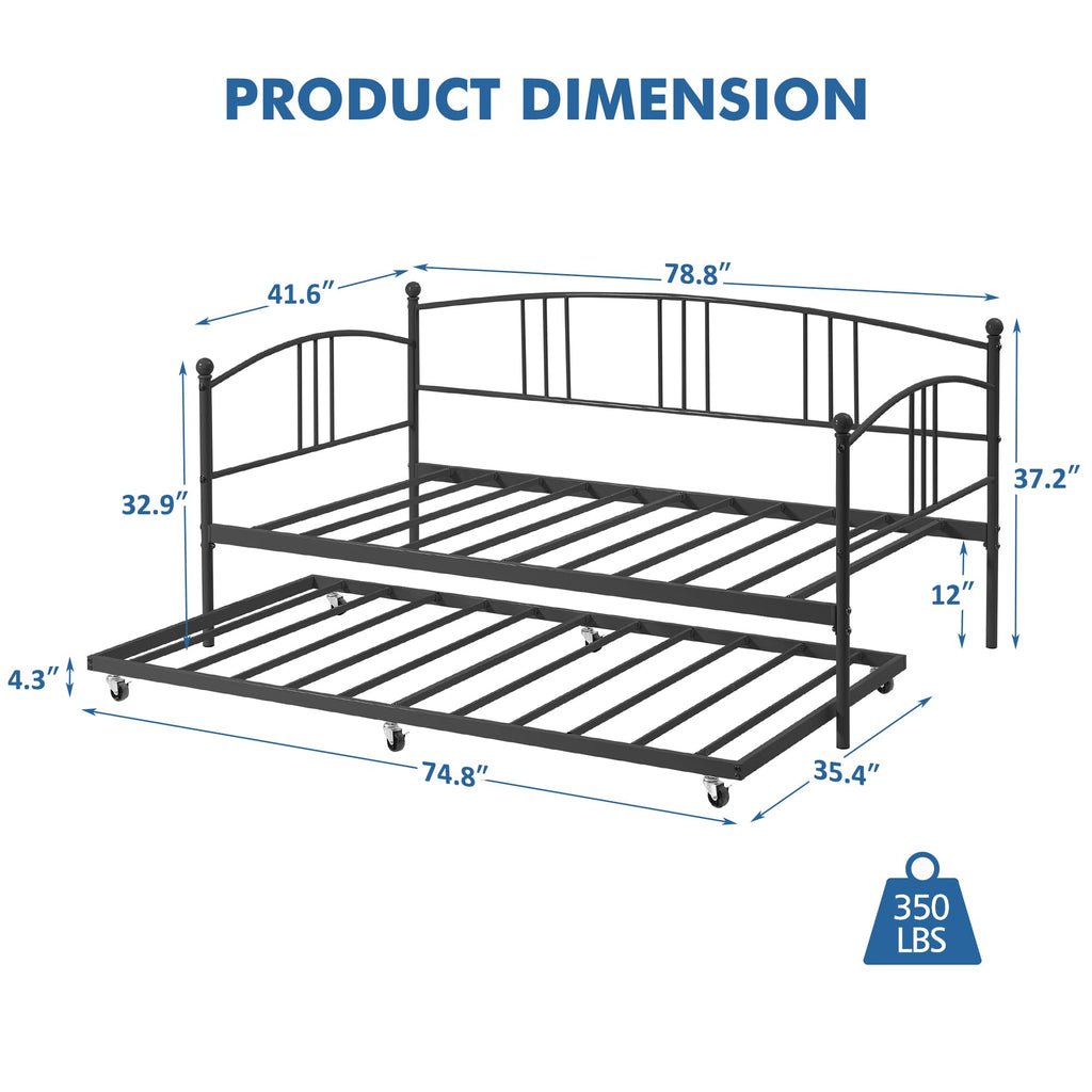 Twin Metal Daybed with Trundle L977