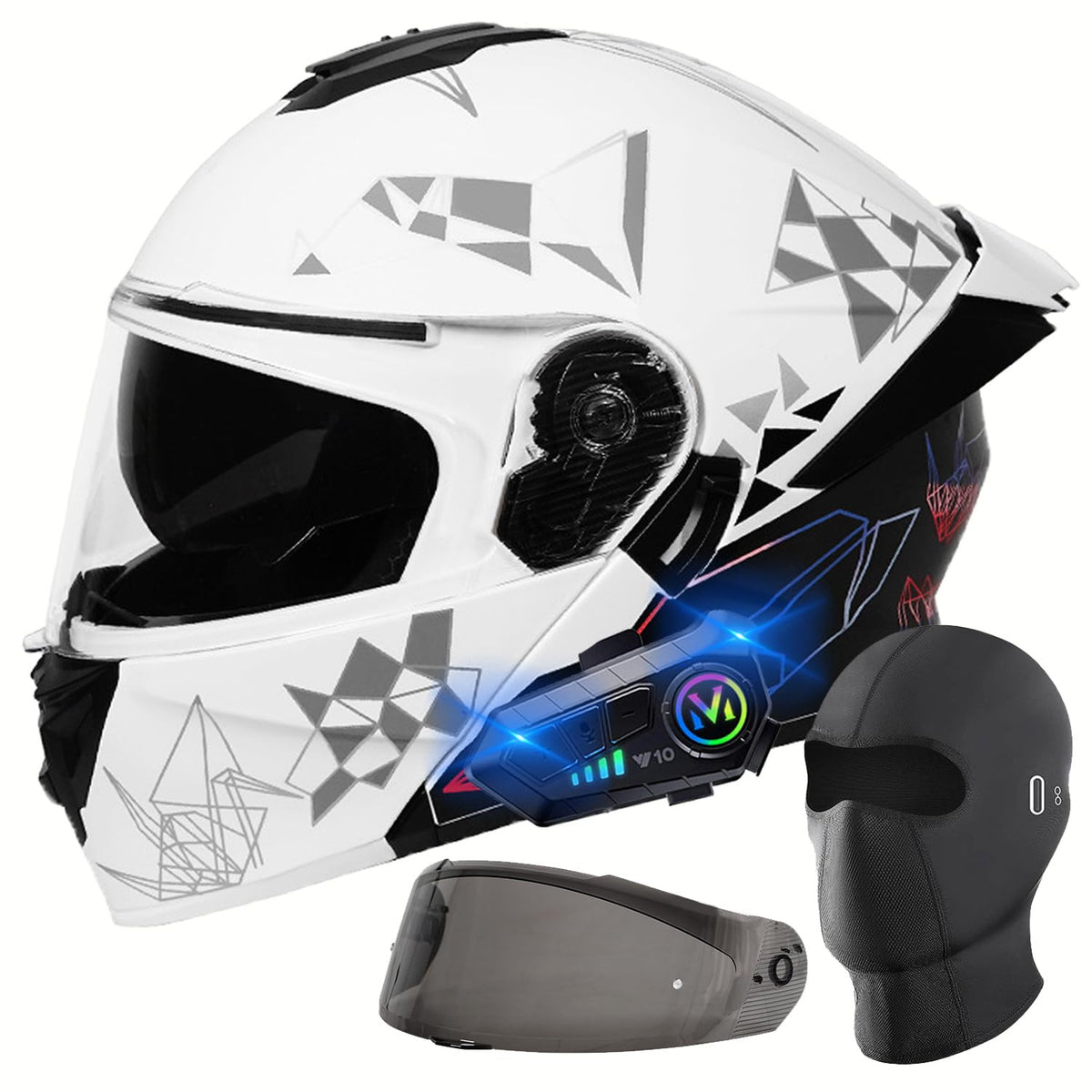 DOT Approved Flip Up Full Face Dual Visor Motorcycle Helmet K778