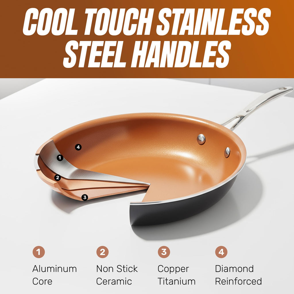 12 Pc Titanium Ceramic Nonstick Cookware Set A48383