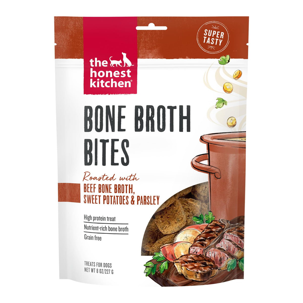 Grain Free Beef Bone Broth Sweet Potato Dog Treats 8 oz I112