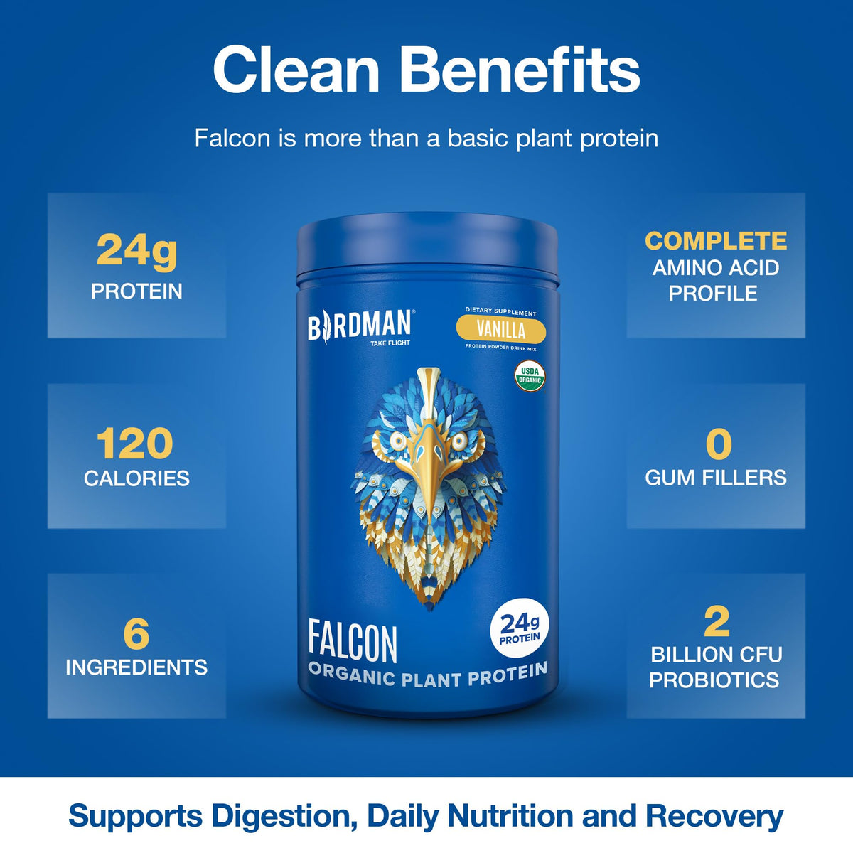 Organic Vegan Vanilla Protein Powder 18 Servings C433