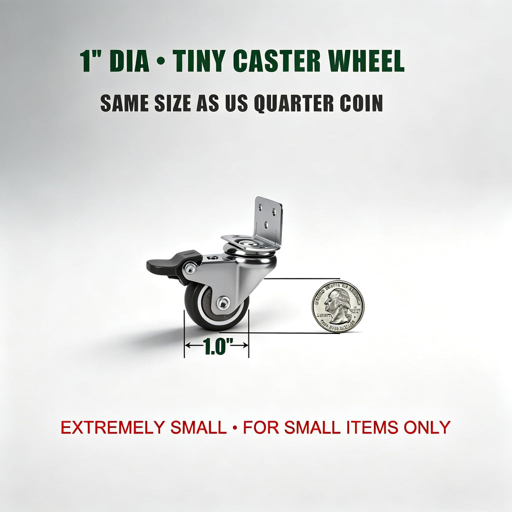 1" Low Profile Caster Wheels Set of 4 M1853