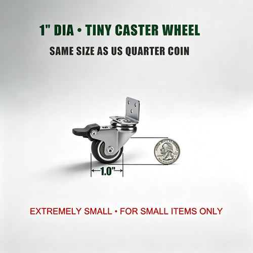 1" Low Profile Caster Wheels Set of 4 M1853