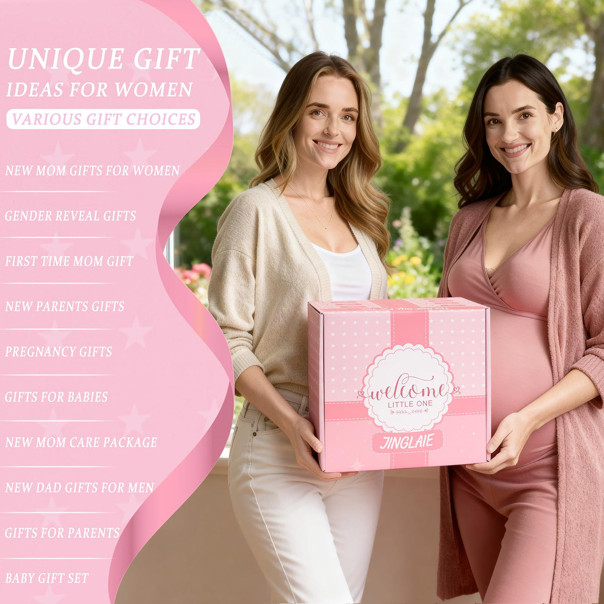 New Mom Gift Basket with Baby Clothes & Tumblers C6596