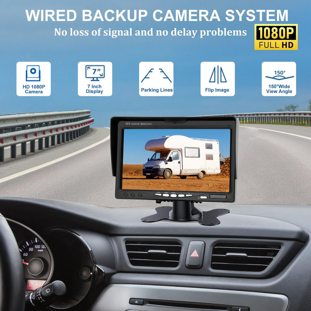 7 Inch Waterproof Wired Backup Camera System A409055