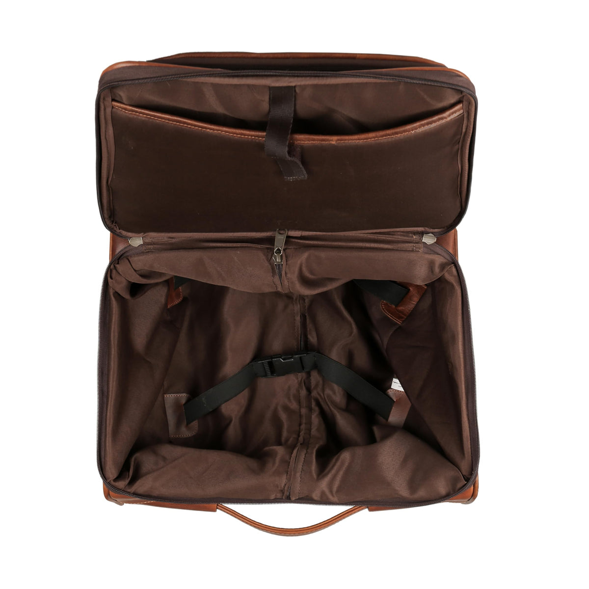 Leather Rolling Briefcase with Trolley Handle K724789