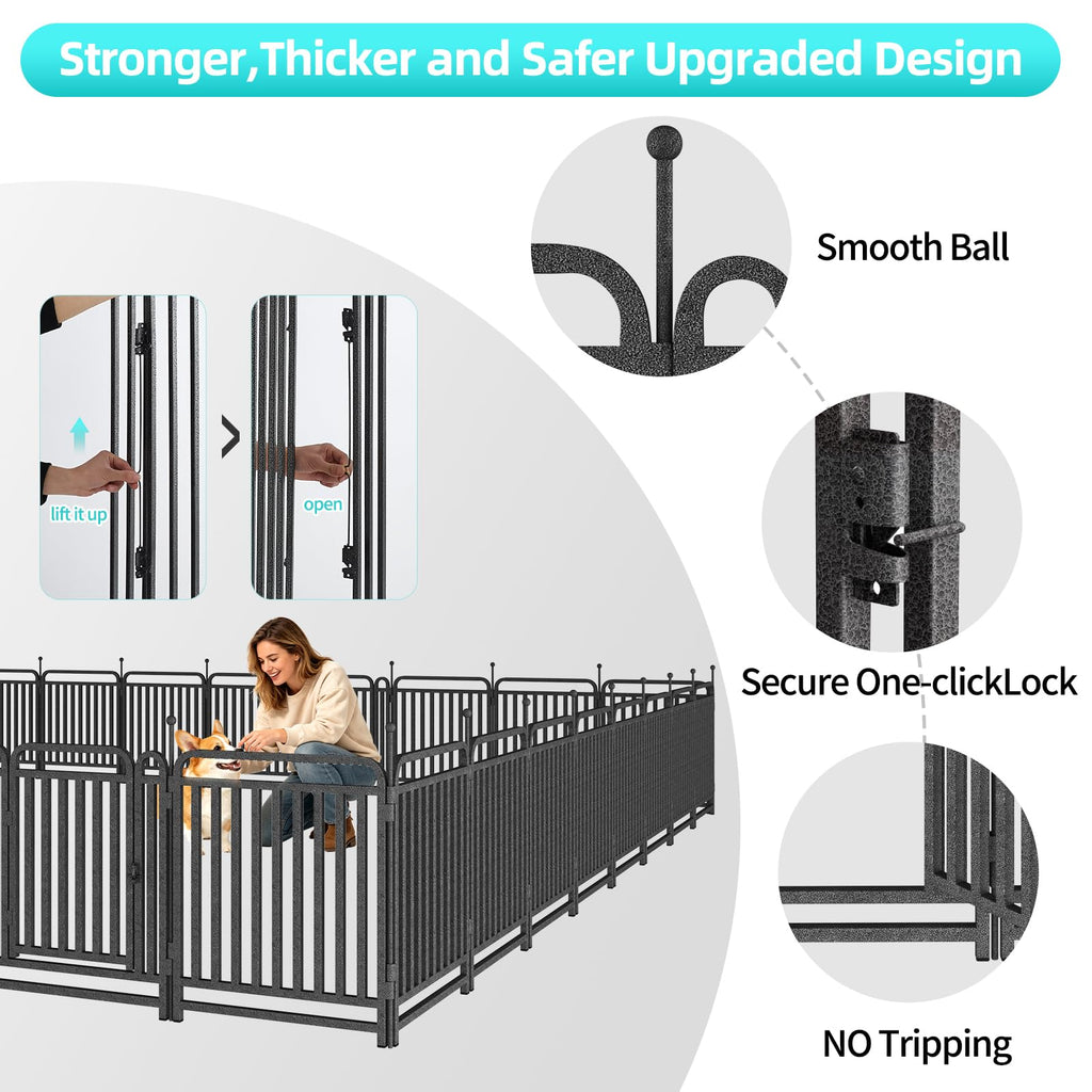 Dog Playpen Outdoor Silver 32'' 16 Panels 2 Gates O316241