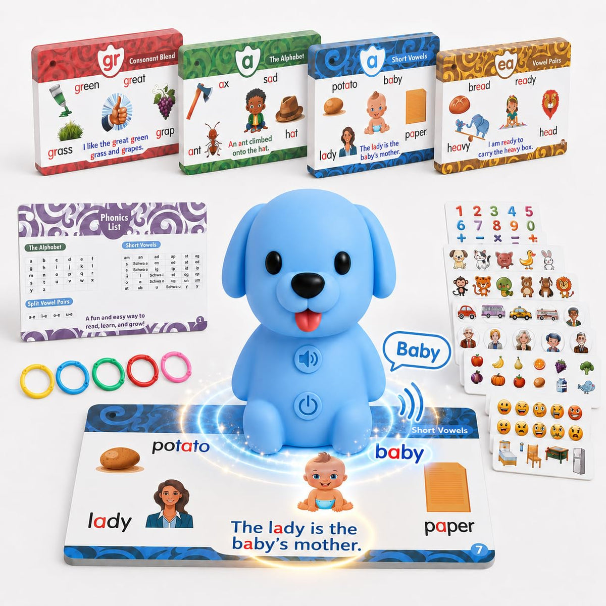 Phonics Learning Toy with Reader Dog, 148 Pages, 90 Stickers M88716