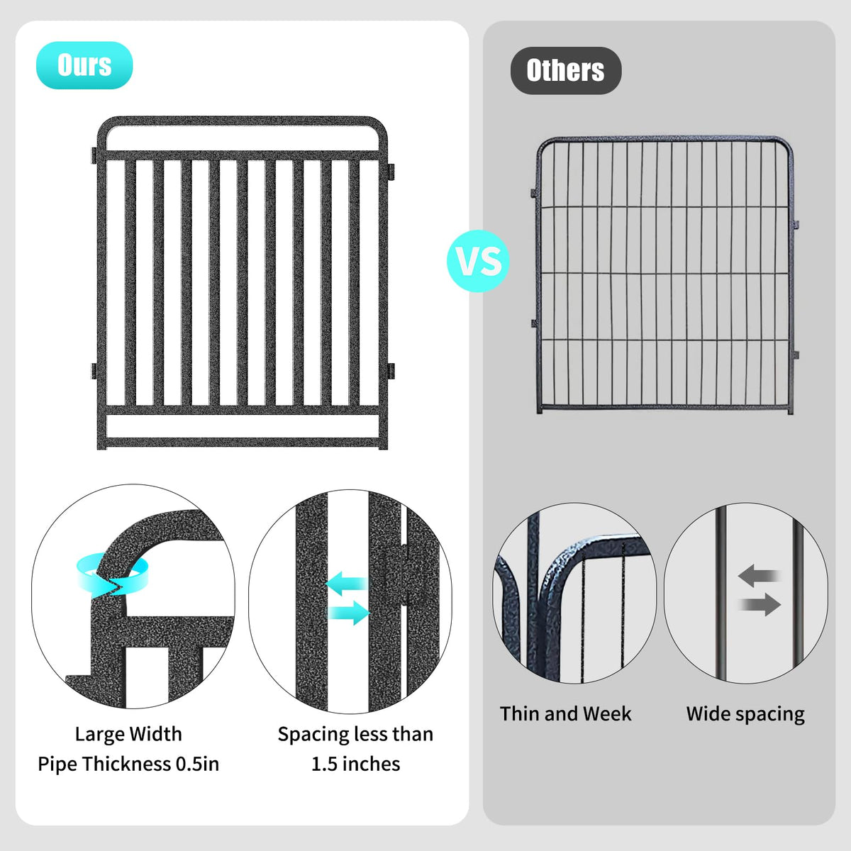 Dog Playpen Outdoor Silver 32'' 16 Panels 2 Gates O316241
