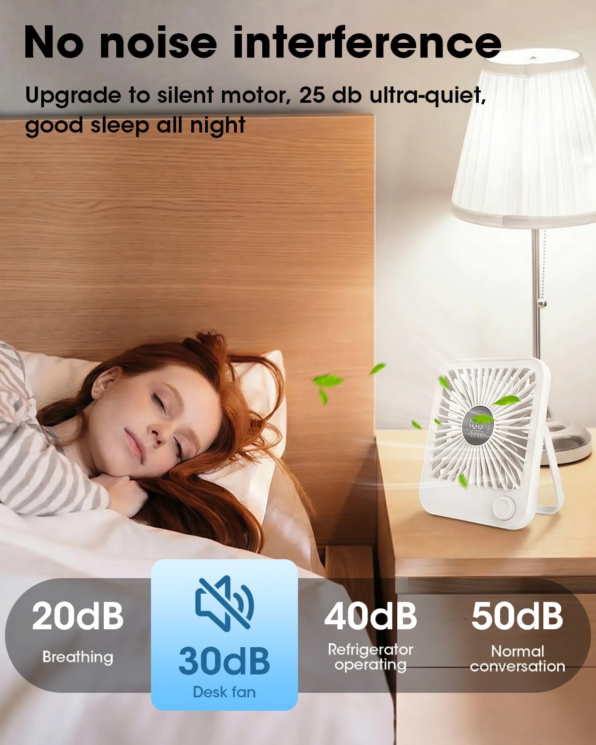2 Pack Small Rechargeable Quiet Portable Desk Fan Q205081