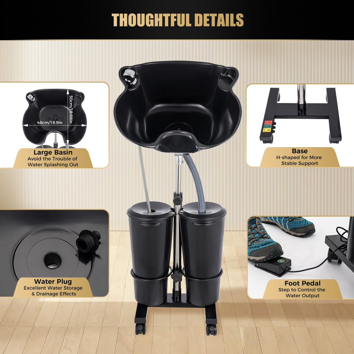 Portable Shampoo Bowl with Electric Pump O810487
