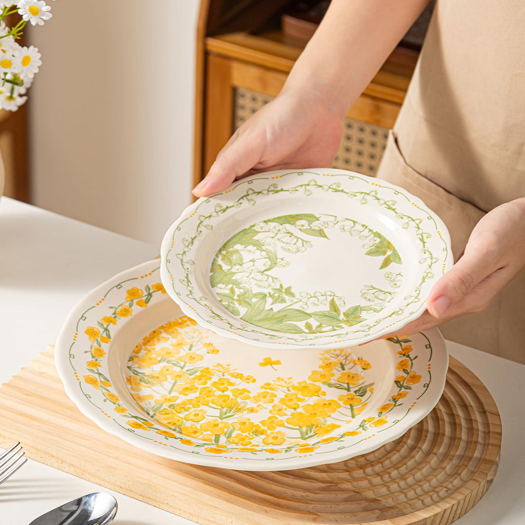 12-Piece Ceramic Dinnerware Set, Service for 4, Cream White D39793