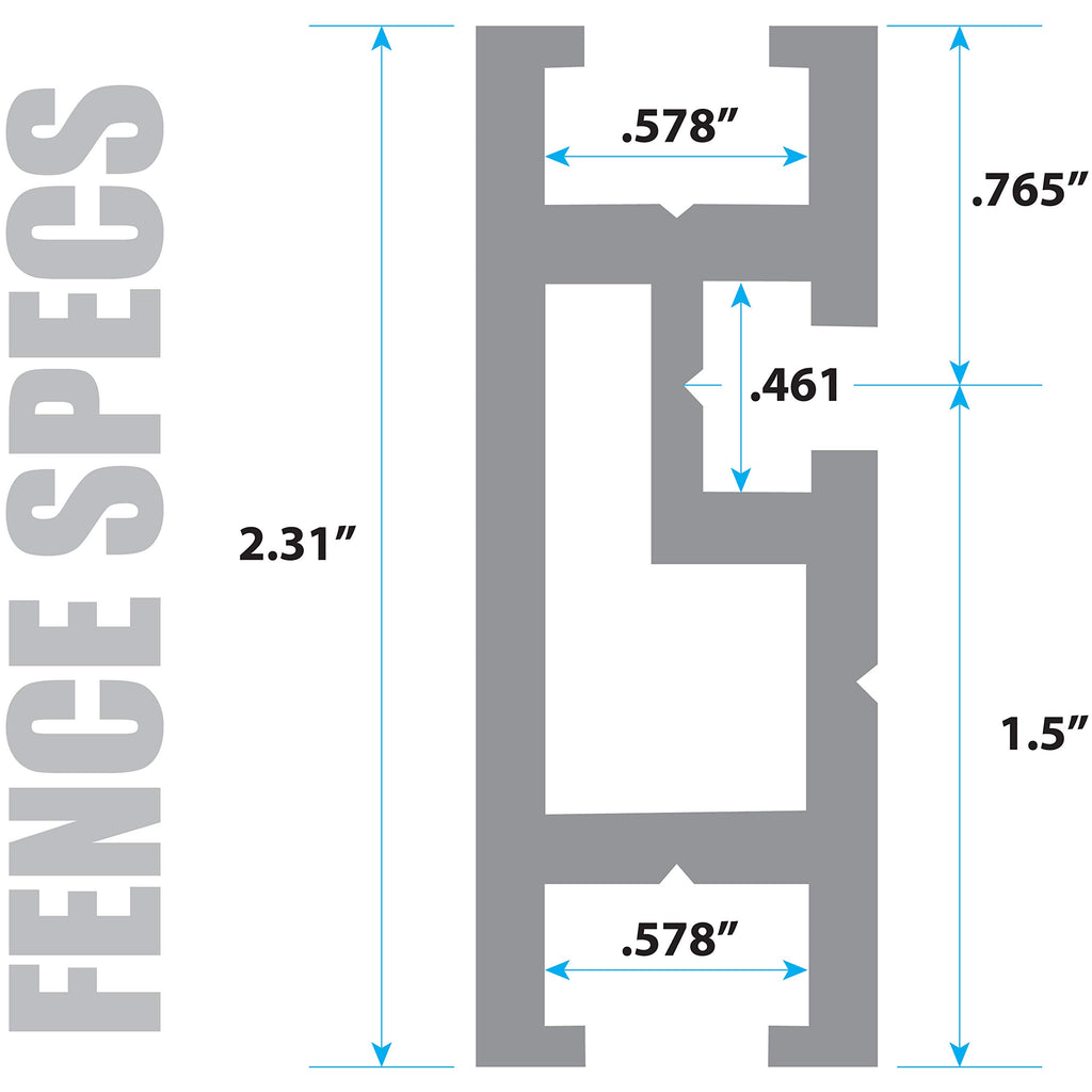 Aluminum Miter Gauge Fence with Flip Stop L65670
