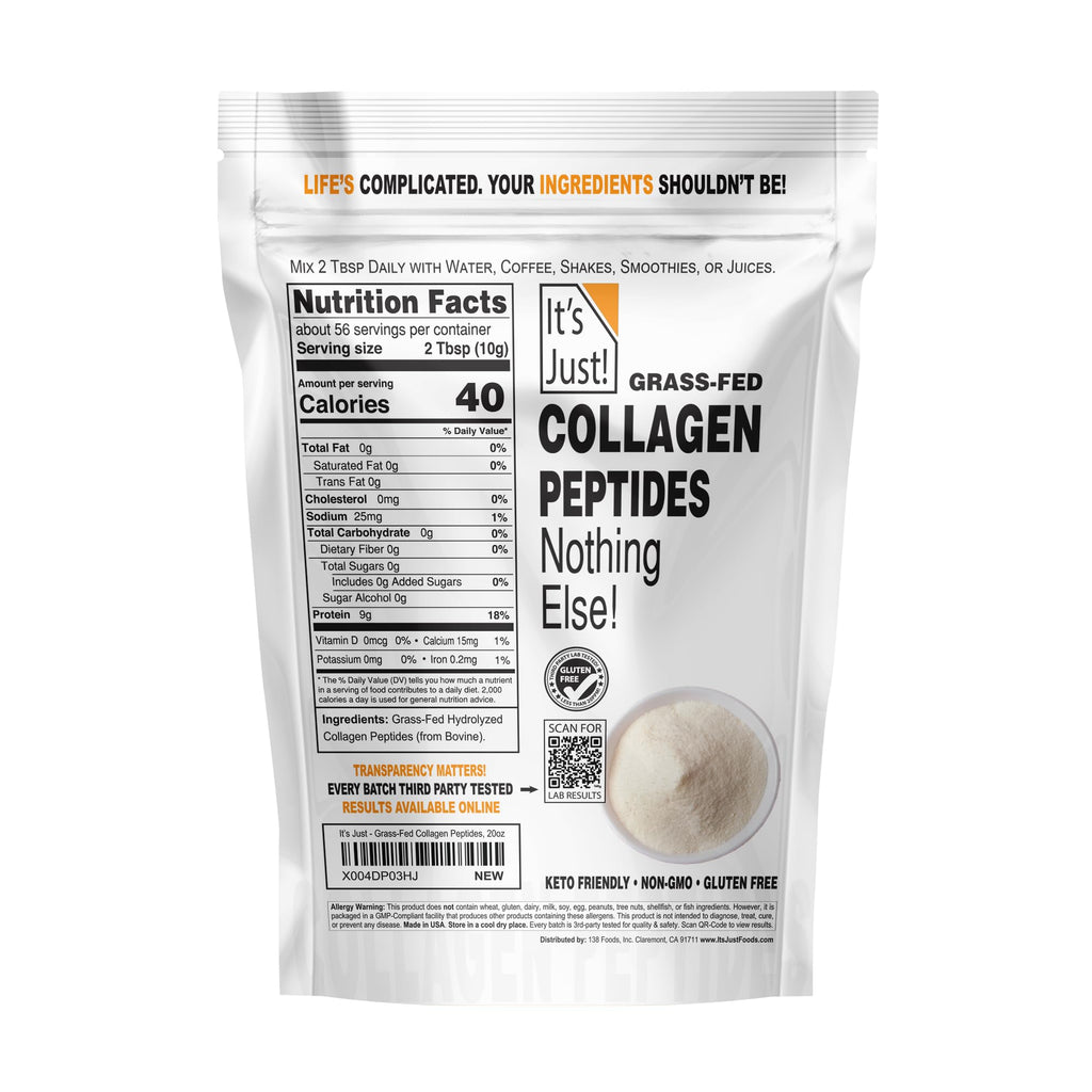 Collagen Peptide Grass-Fed Protein Powder Unflavored 20oz E188875