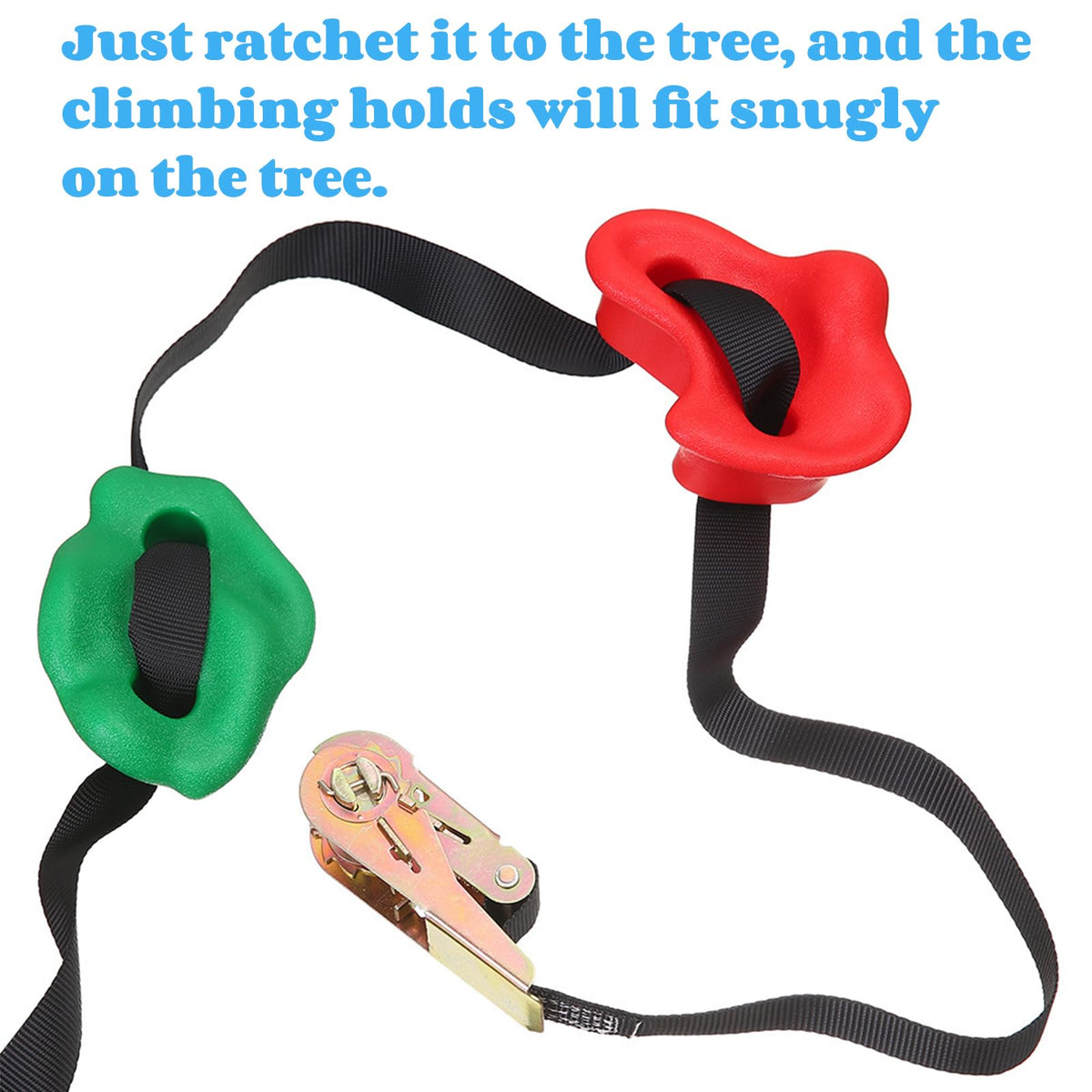 18 Pcs Tree Climbing Holds with 6 Ratchet Straps X2033
