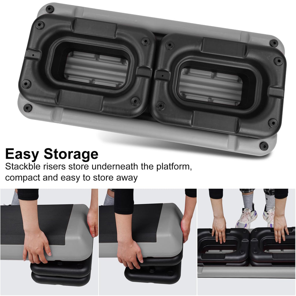 Adjustable Aerobic Stepper with 4 Risers P877