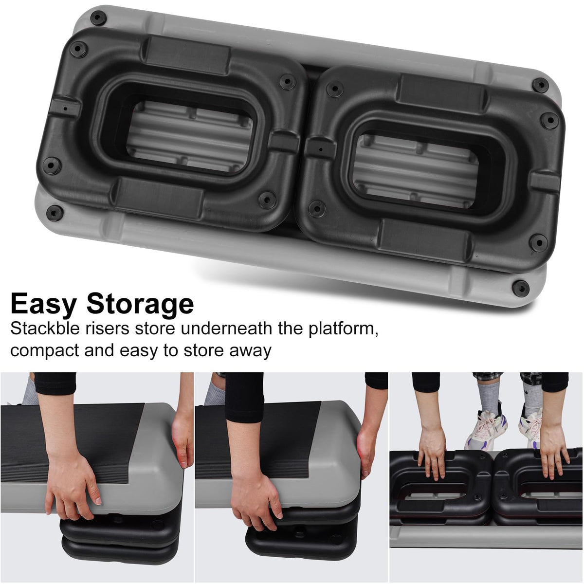 Adjustable Aerobic Stepper with 4 Risers P877