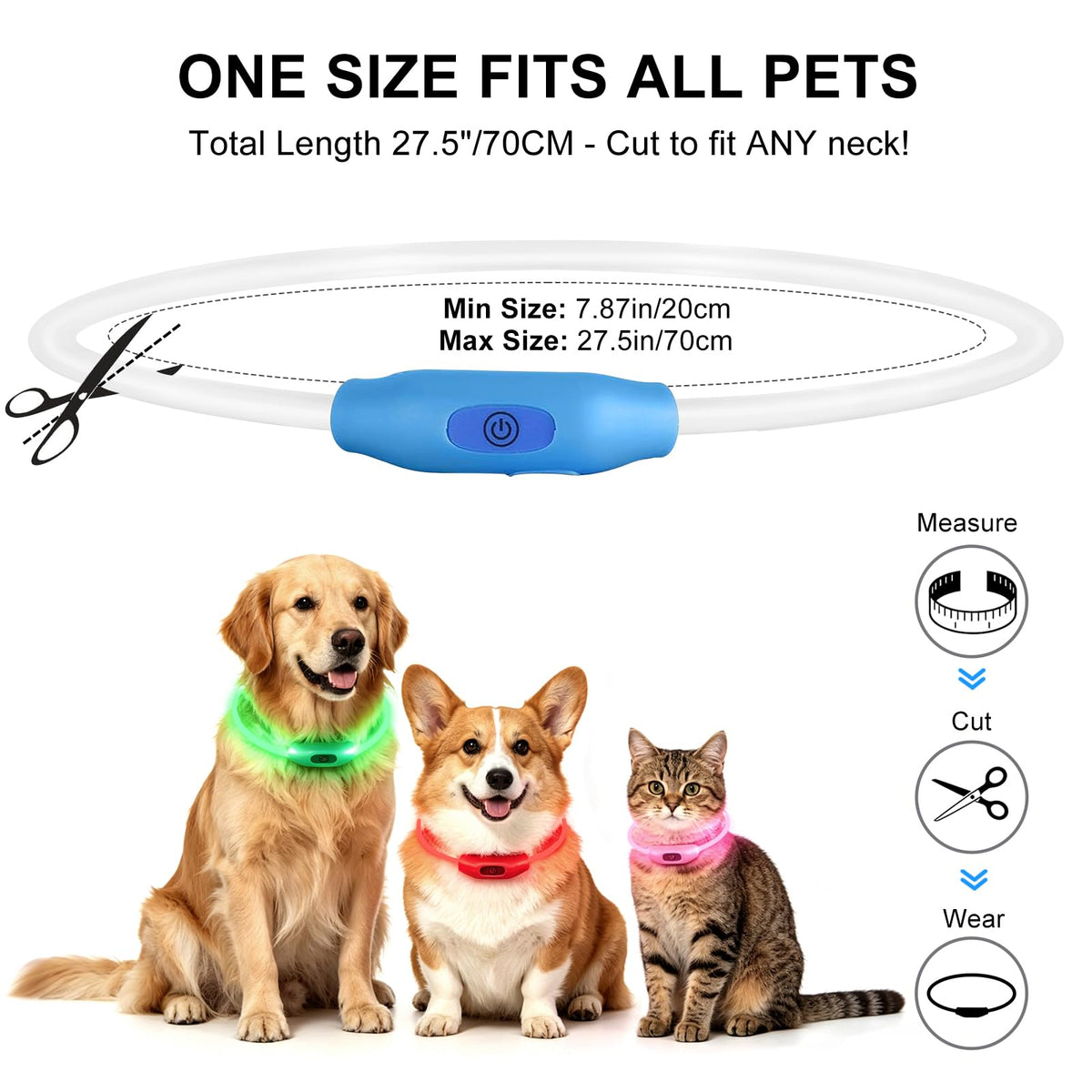 2-Pack Rechargeable LED Dog Collar K32629