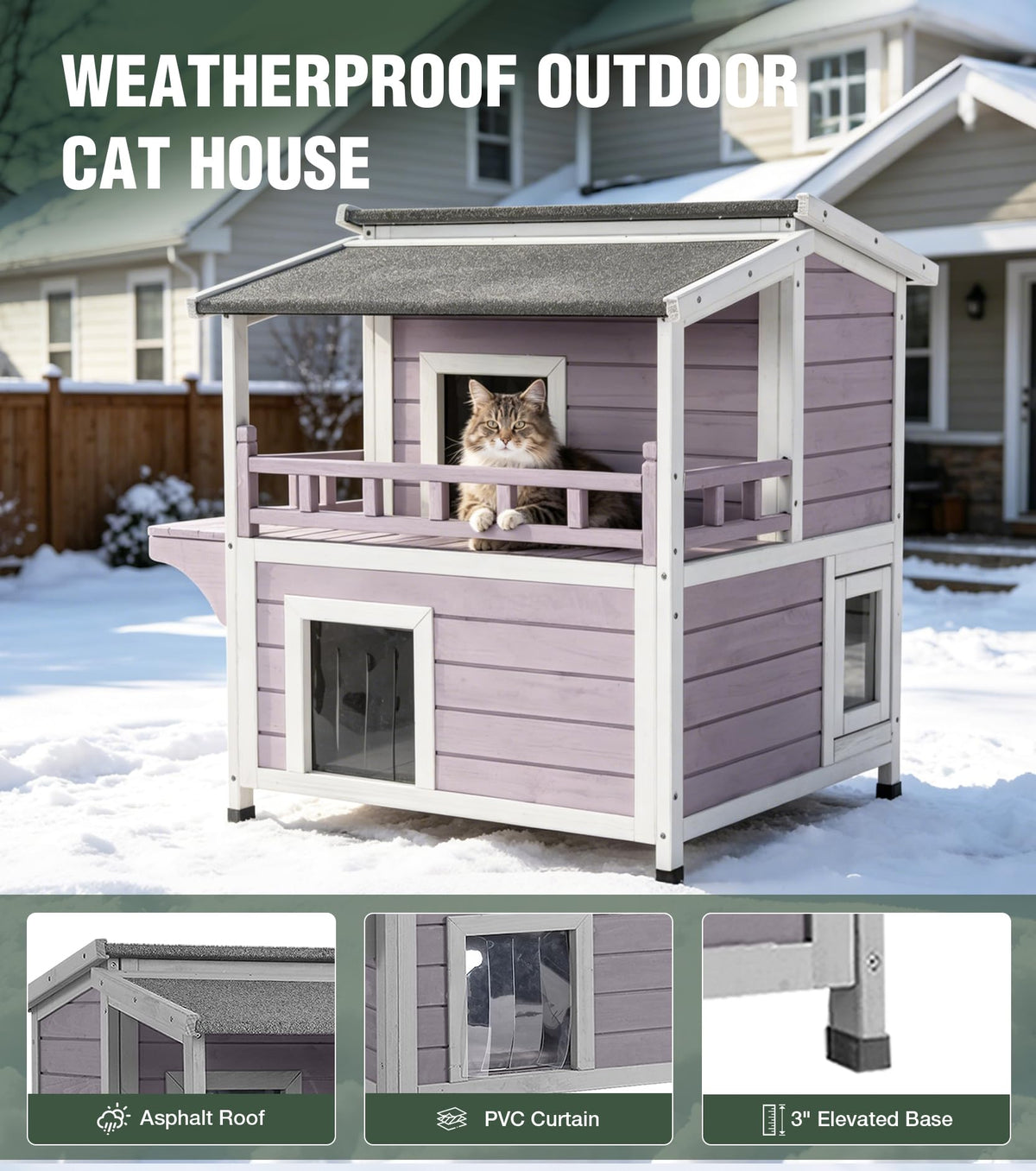 Large 2 Story Heated Cat House J88705