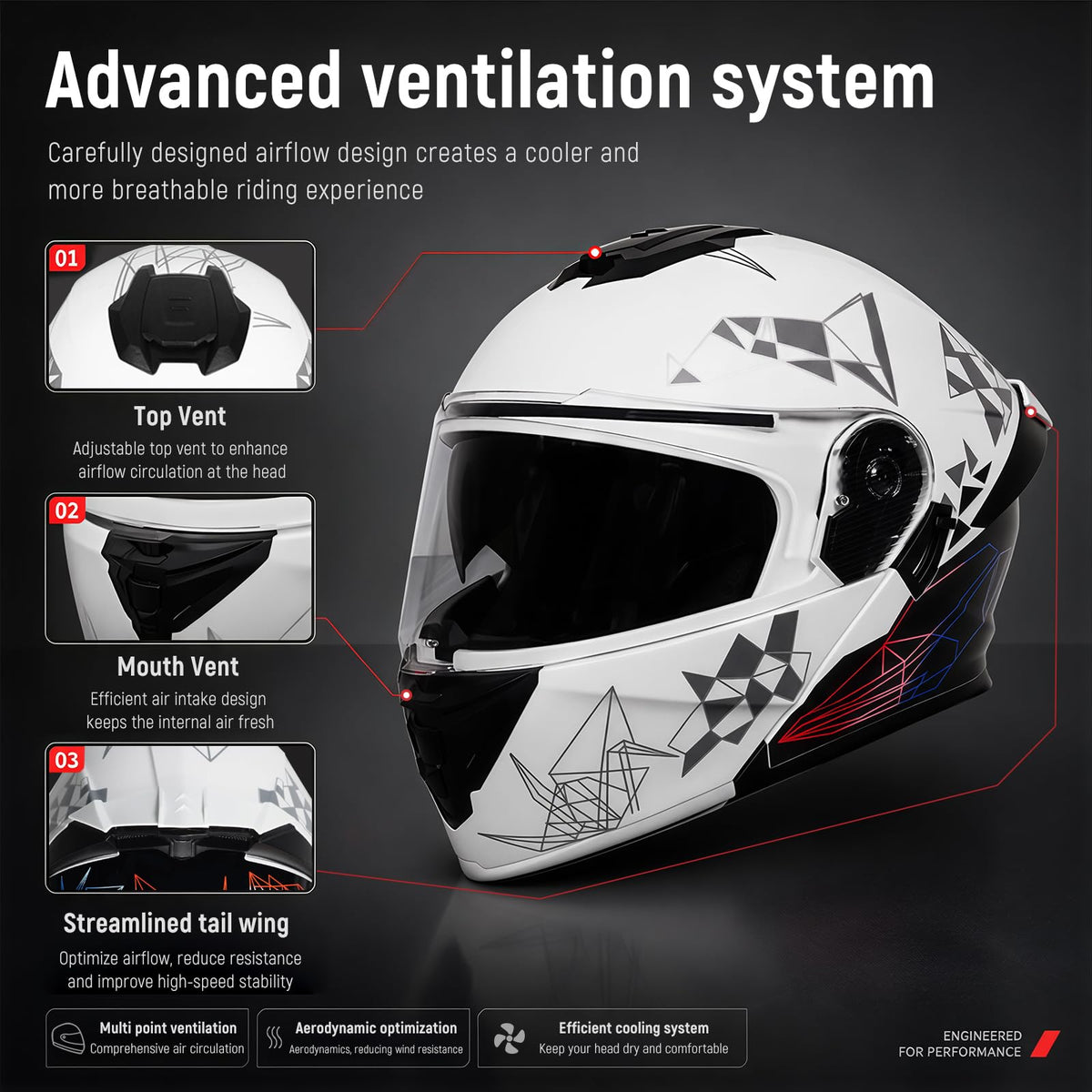 DOT Approved Flip Up Full Face Dual Visor Motorcycle Helmet K778