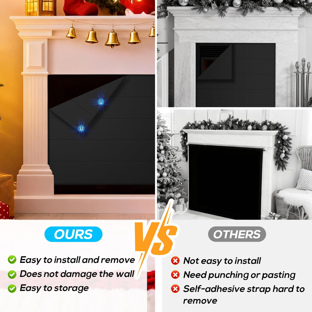 Magnetic Fireplace Cover 36x24 Inch U64549