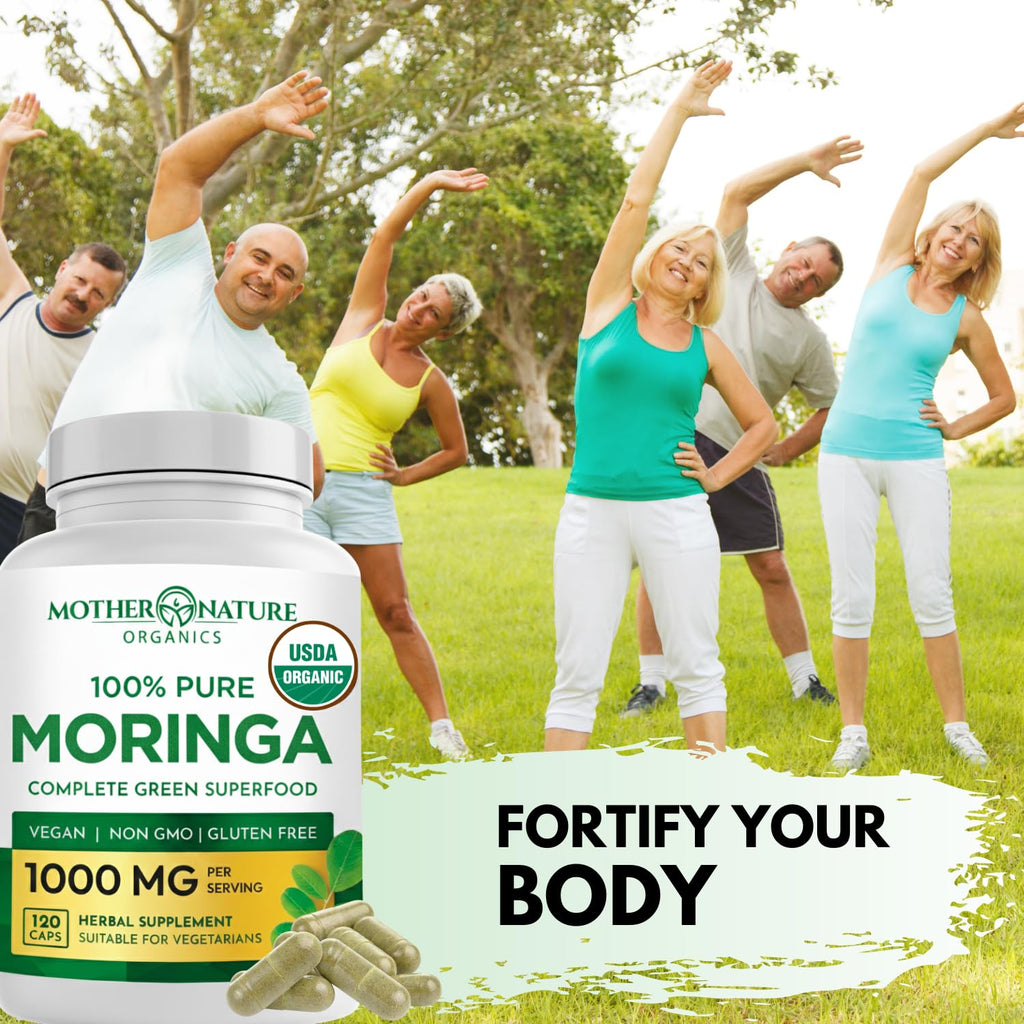 Organic Moringa Leaf Capsules 1000mg 120 Ct X2539