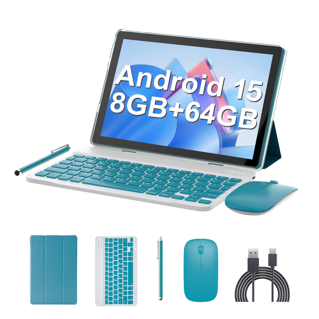10 Inch Android Tablet with Keyboard Mouse Case Stylus E76831