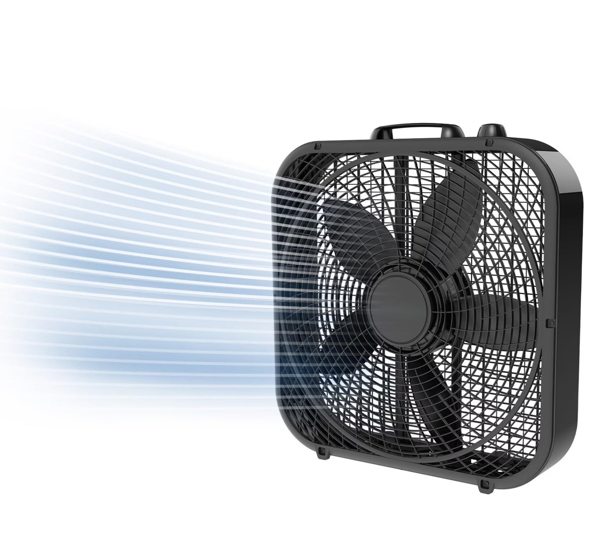 20-Inch Classic Box Fan, Three-Speed, Quiet, Tabletop with Carrying Handle, White F950