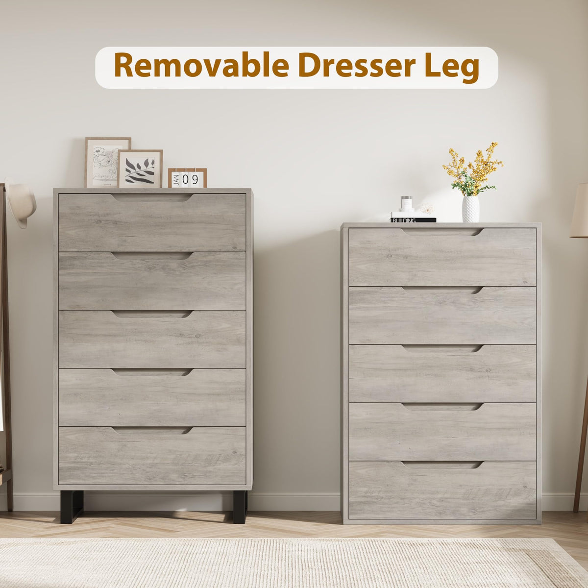 5 Drawer Vertical Dresser with Storage Z5933