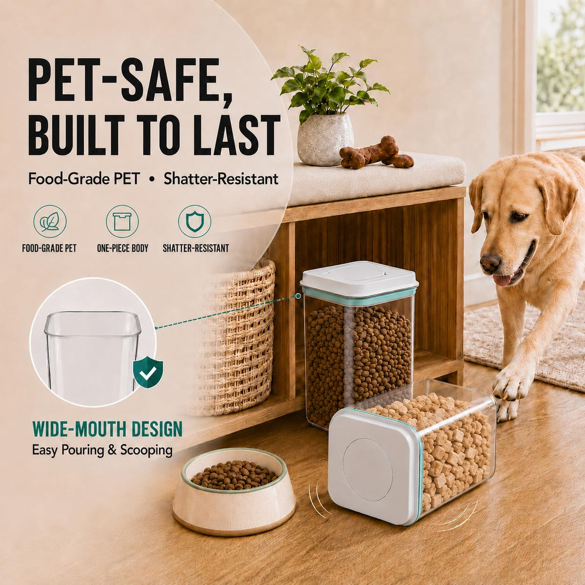 Airtight Dog Food Storage Container with Scoop P687870