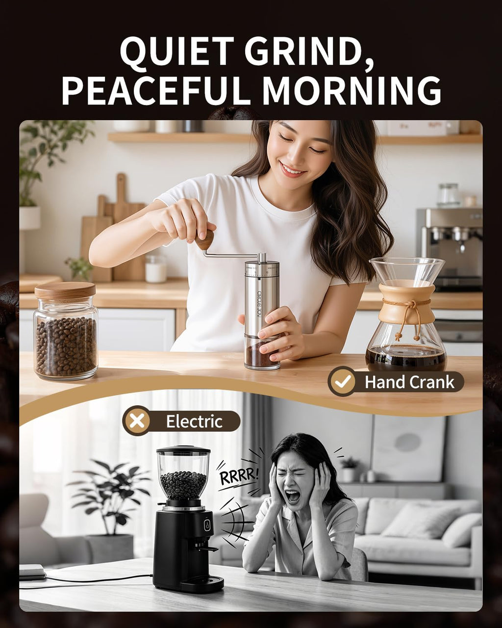 Manual Stainless Steel Burr Coffee Grinder S3230