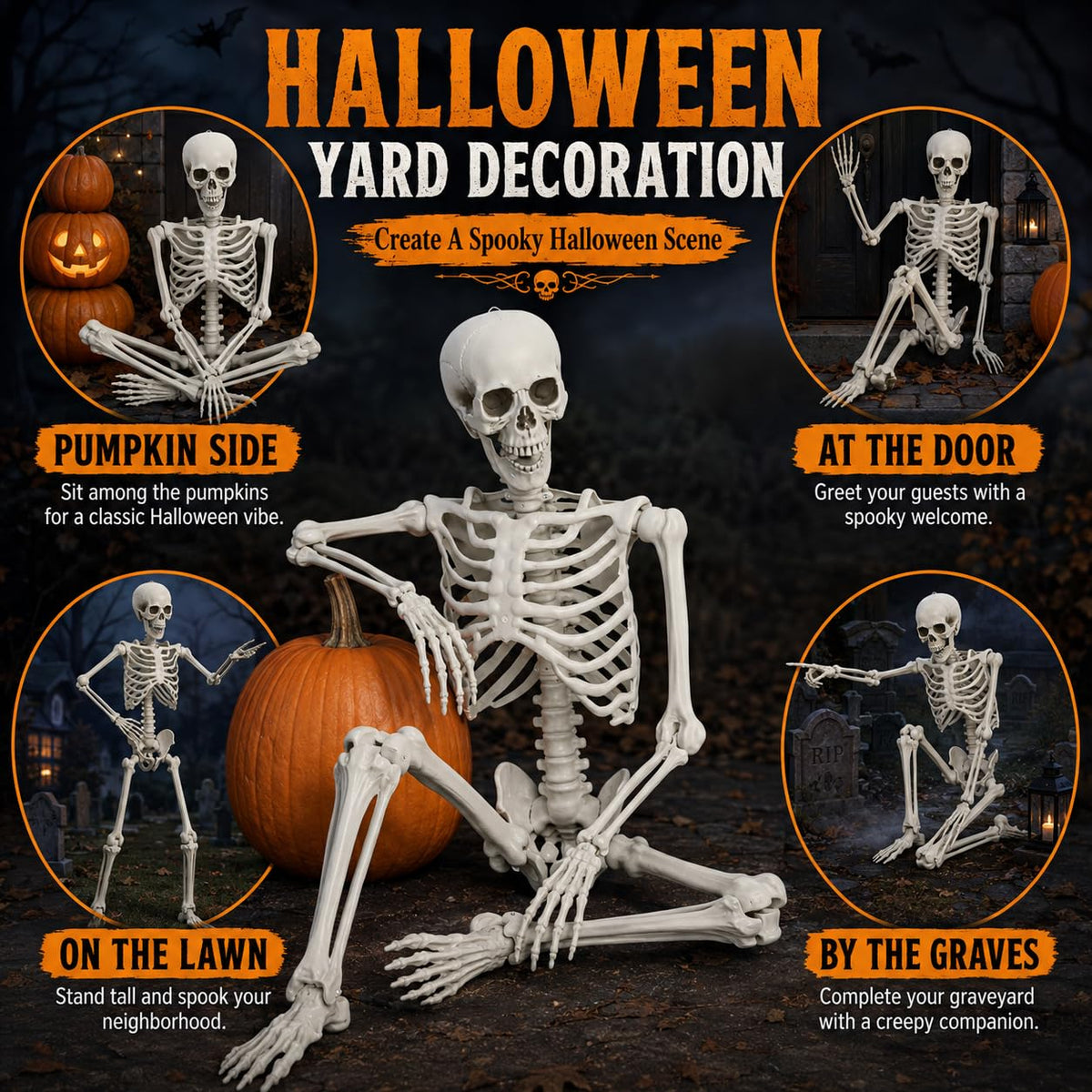 Life Size Poseable Skeleton with Movable Joints B23232