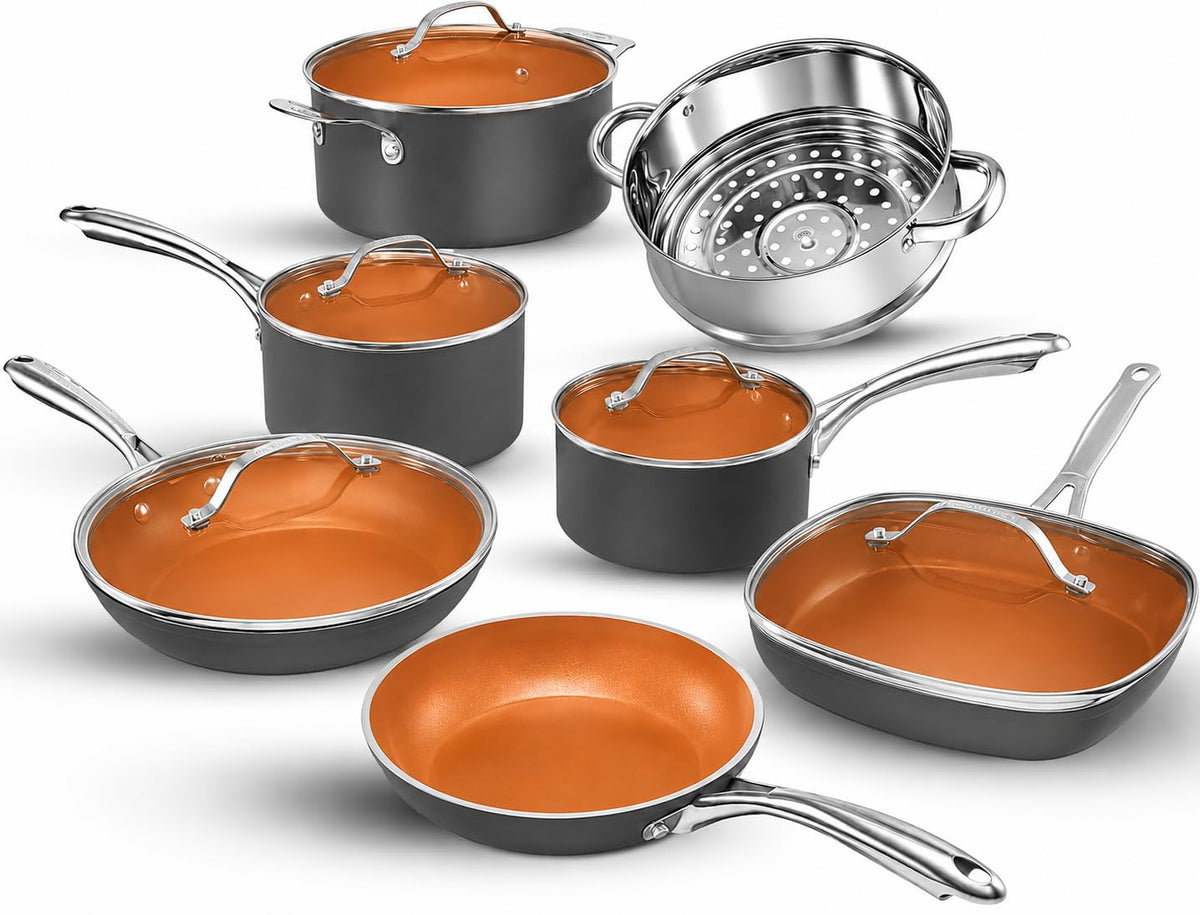 12 Pc Titanium Ceramic Nonstick Cookware Set A48383