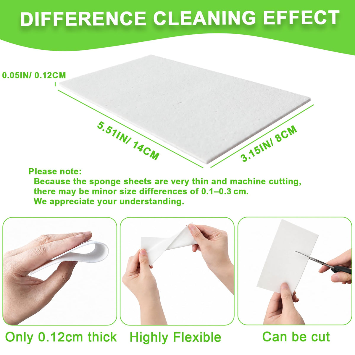 48 Pads 0.12cm Melamine Sponge Eraser Sheets W1557