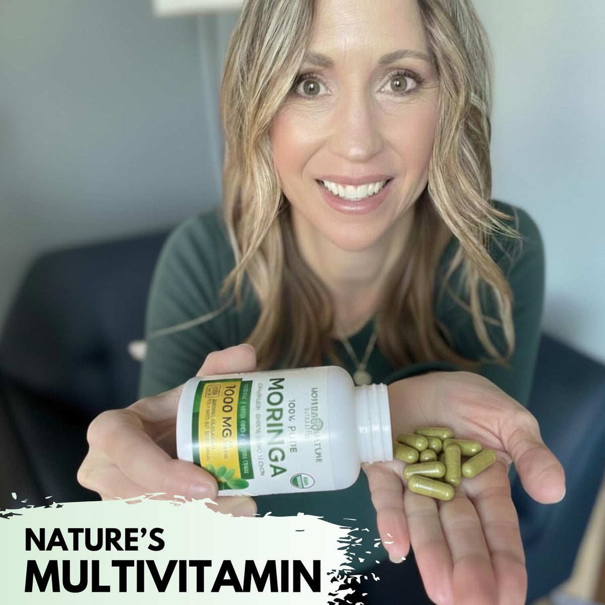 Organic Moringa Leaf Capsules 1000mg 120 Ct X2539