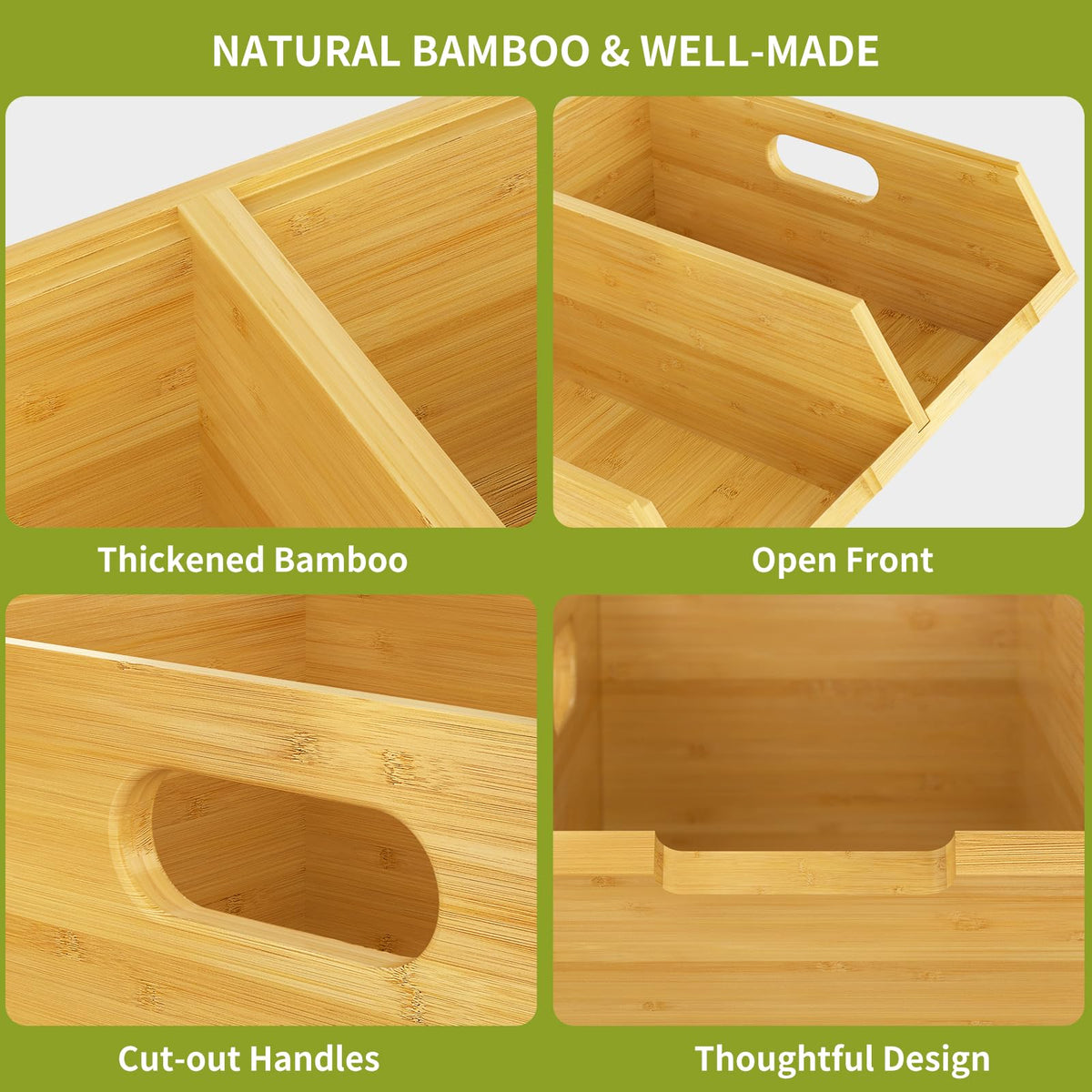 Bamboo Pantry Storage Bins Set Q13631