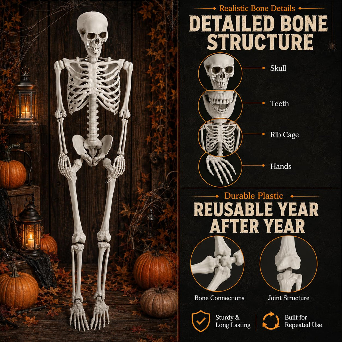 Life Size Poseable Skeleton with Movable Joints B23232