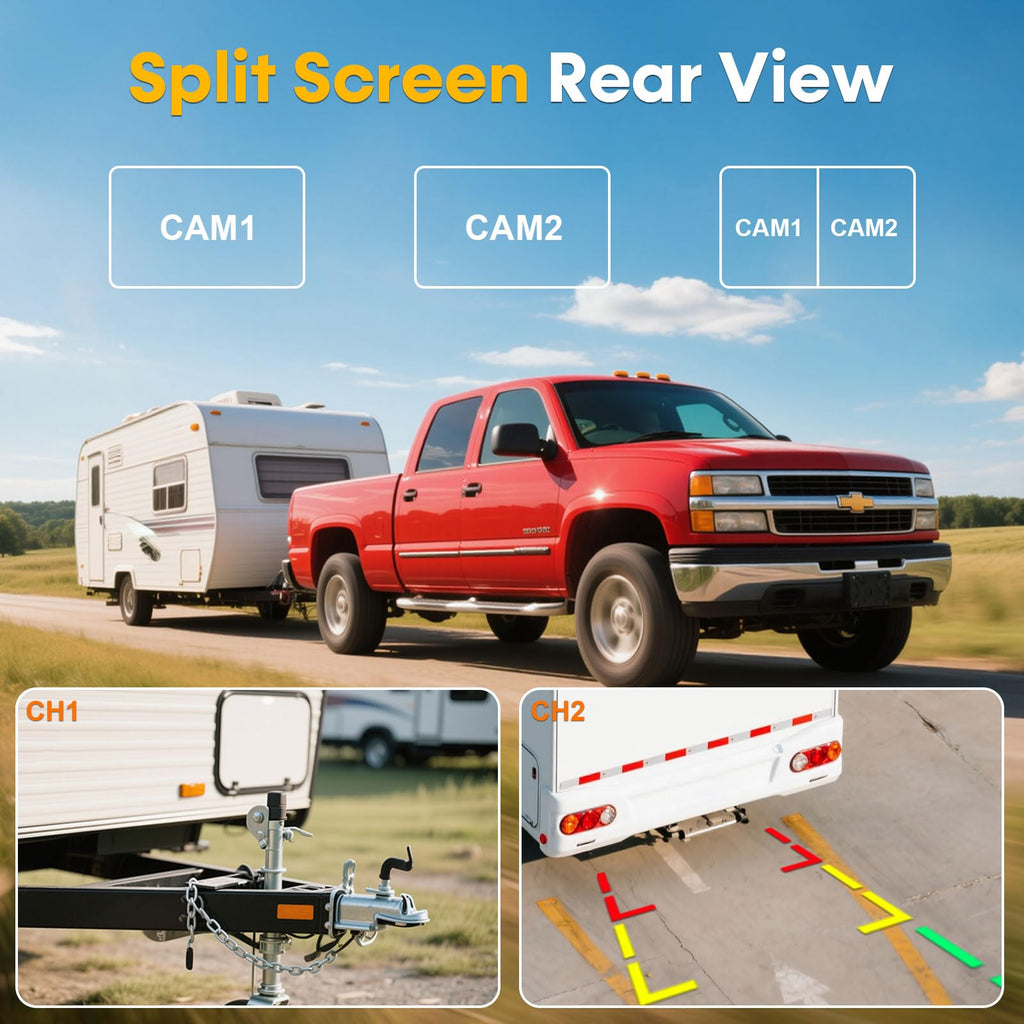7" Split Screen Dual Backup Camera System U99658