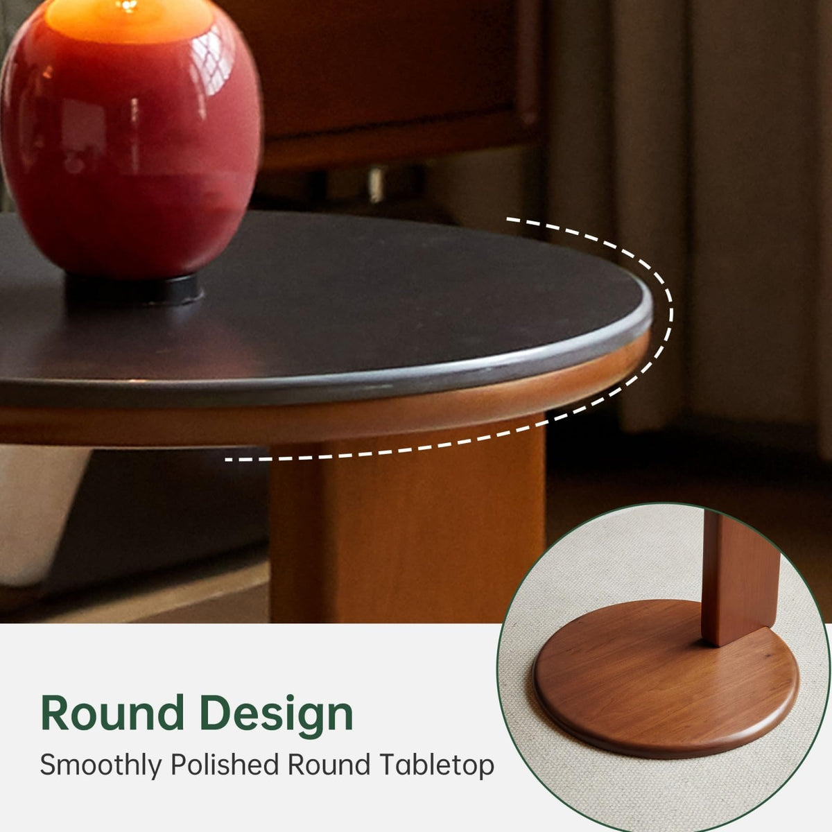 31.5" Round Sintered Stone Top Coffee Table X5049