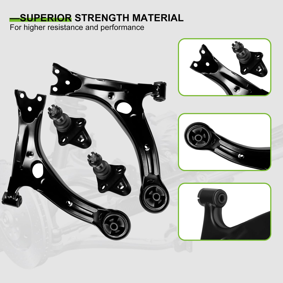 12pcs Front Suspension Kit Lower Control Arm Ball Joint Tie Rod End Sway Bar End Link S5259