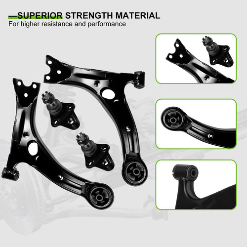 12pcs Front Suspension Kit Lower Control Arm Ball Joint Tie Rod End Sway Bar End Link S5259
