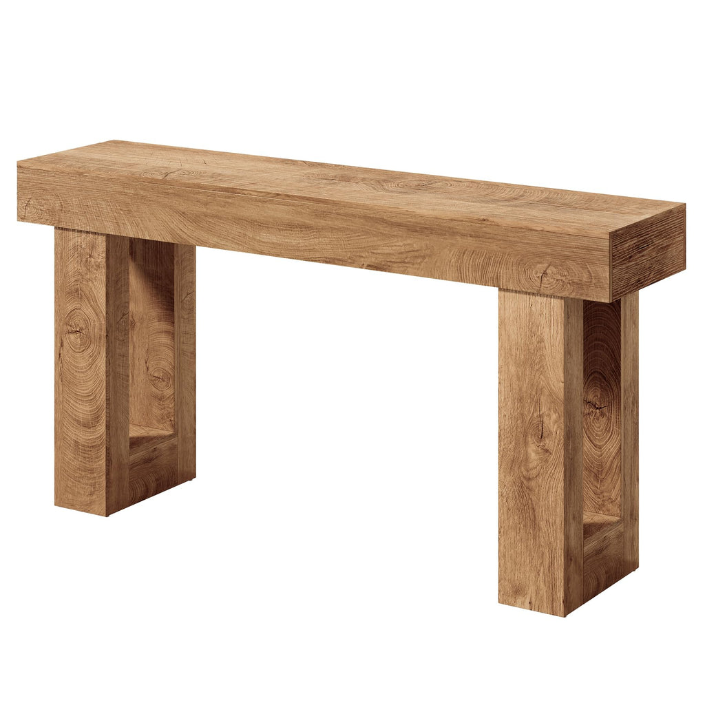 63 Inches Oak Color Wooden Console Table S26840