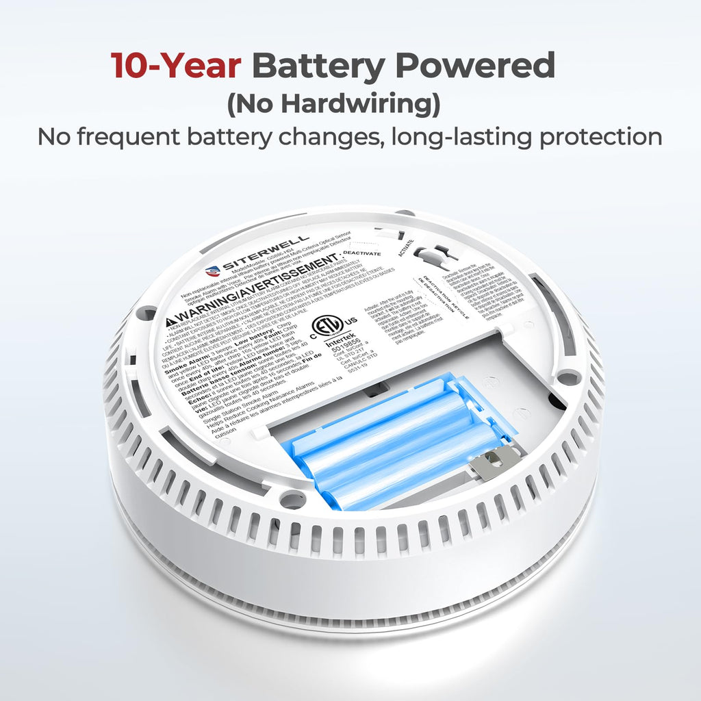 Smoke Detectors 10 Year Sealed Battery Operated 3 Pack Q59019